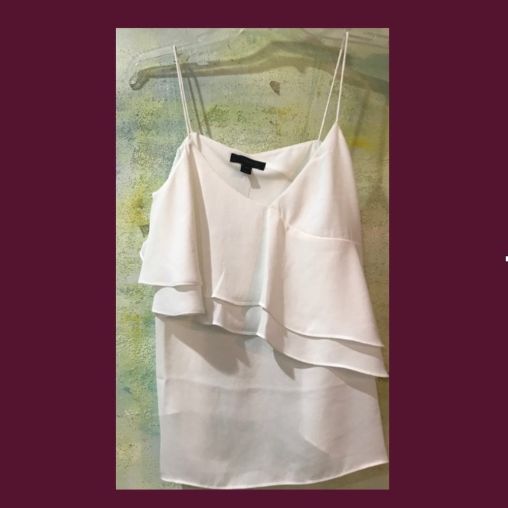 J. Crew Ruffle Tank Top, White